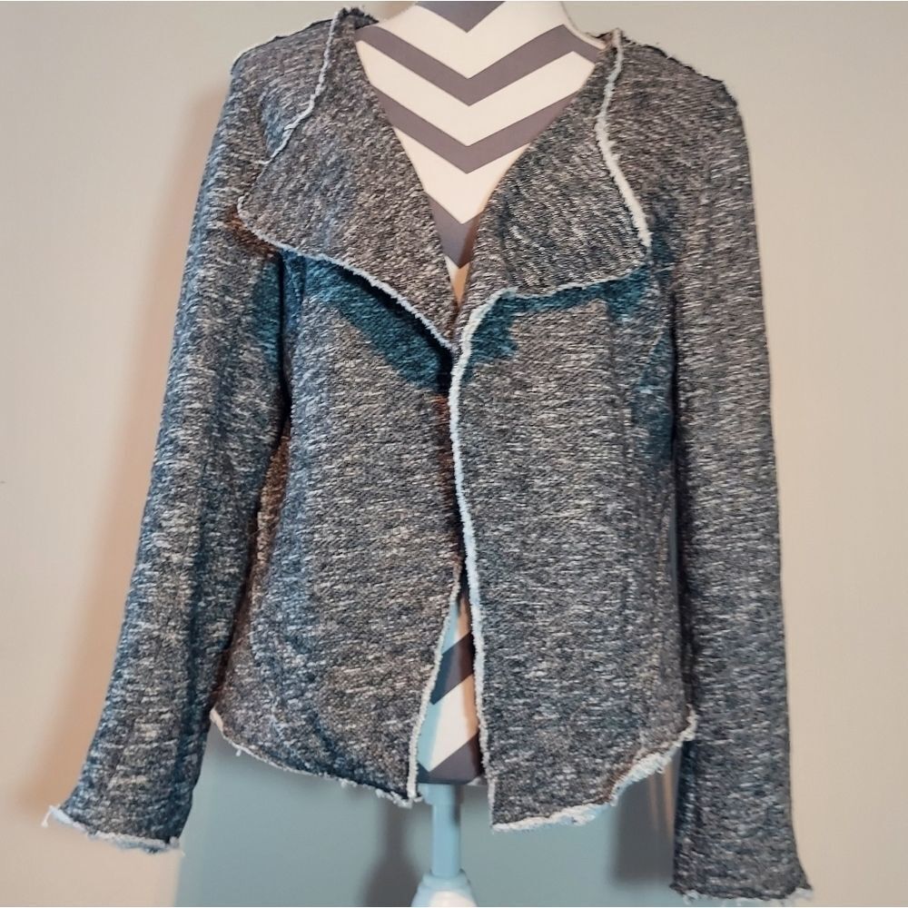 Max Jeans Gray Open-Front Jacket